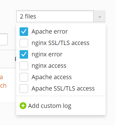 image selected log sources